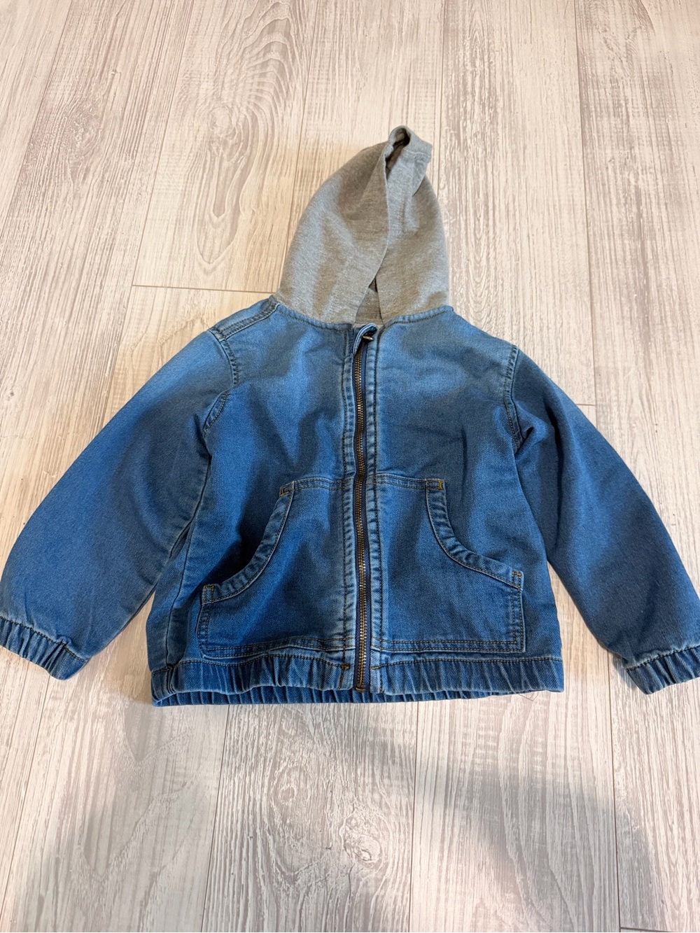 wonder nation Blue Denim Jacket with Gray Hood